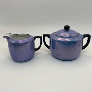 Noritake art deco lusterware sugar and‎ creamer